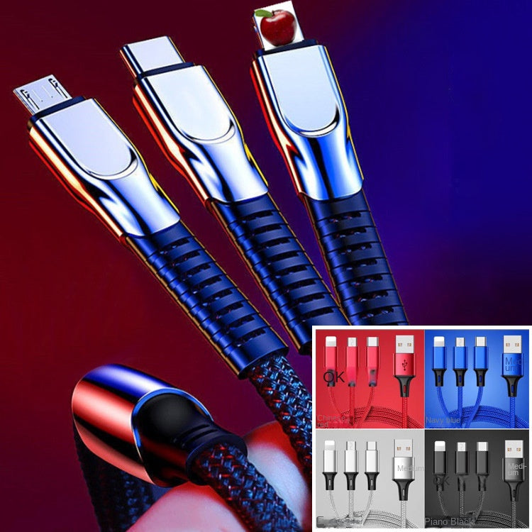 Cablu de date trei în unu pentru încărcare rapidă a telefonului mobil Apple Huawei Android
Cumpărați două, primiți unul gratuit
33lei cablul de incarcare