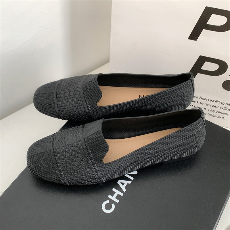 Încălțăminte nouă, plată, de culoare solidă, pentru damă