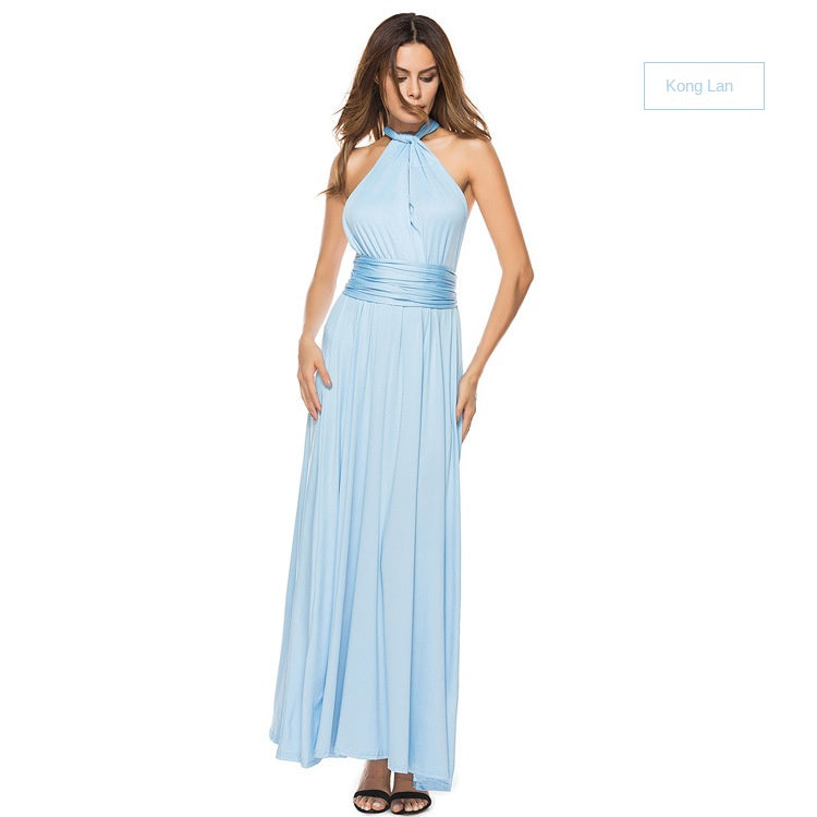 Populară rochie de bandaj sexy, fără spate, cu mai multe frânghii, rochie lungă