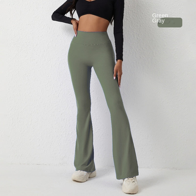 Pantaloni evazați peach Pantaloni de fitness cu uscare rapidă, cu uscare rapidă