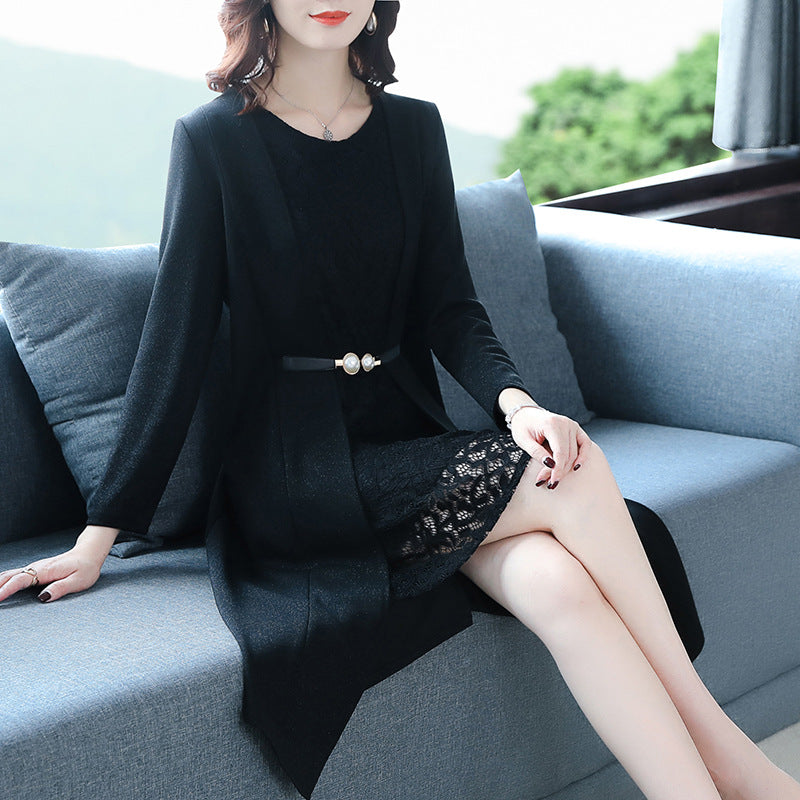 Rochie nouă de dimensiuni mari Wide Lady Fustă la modă costum din două piese