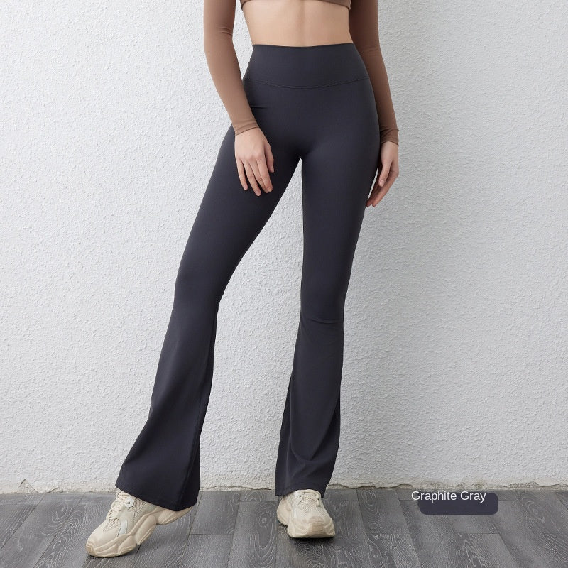 Pantaloni evazați peach Pantaloni de fitness cu uscare rapidă, cu uscare rapidă