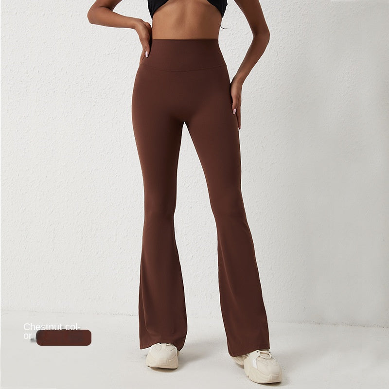 Pantaloni evazați peach Pantaloni de fitness cu uscare rapidă, cu uscare rapidă