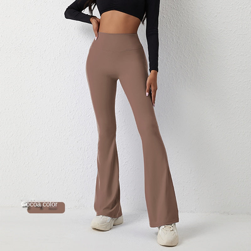 Pantaloni evazați peach Pantaloni de fitness cu uscare rapidă, cu uscare rapidă