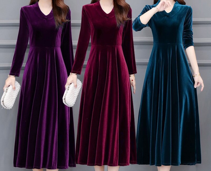 Rochie la modă cu decolteu în V Rochie lungă mărime mare