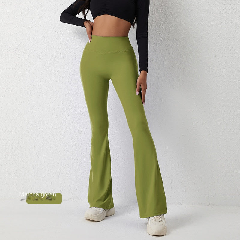 Pantaloni evazați peach Pantaloni de fitness cu uscare rapidă, cu uscare rapidă