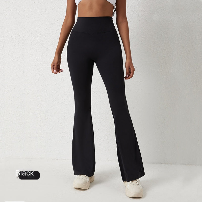 Pantaloni evazați peach Pantaloni de fitness cu uscare rapidă, cu uscare rapidă