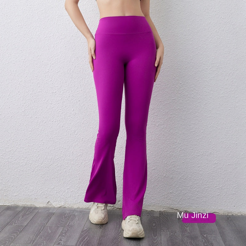 Pantaloni evazați peach Pantaloni de fitness cu uscare rapidă, cu uscare rapidă