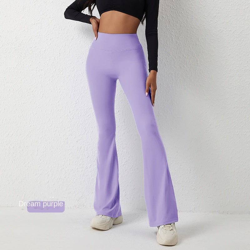 Pantaloni evazați peach Pantaloni de fitness cu uscare rapidă, cu uscare rapidă