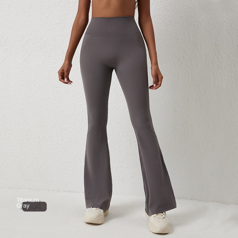 Pantaloni evazați peach Pantaloni de fitness cu uscare rapidă, cu uscare rapidă